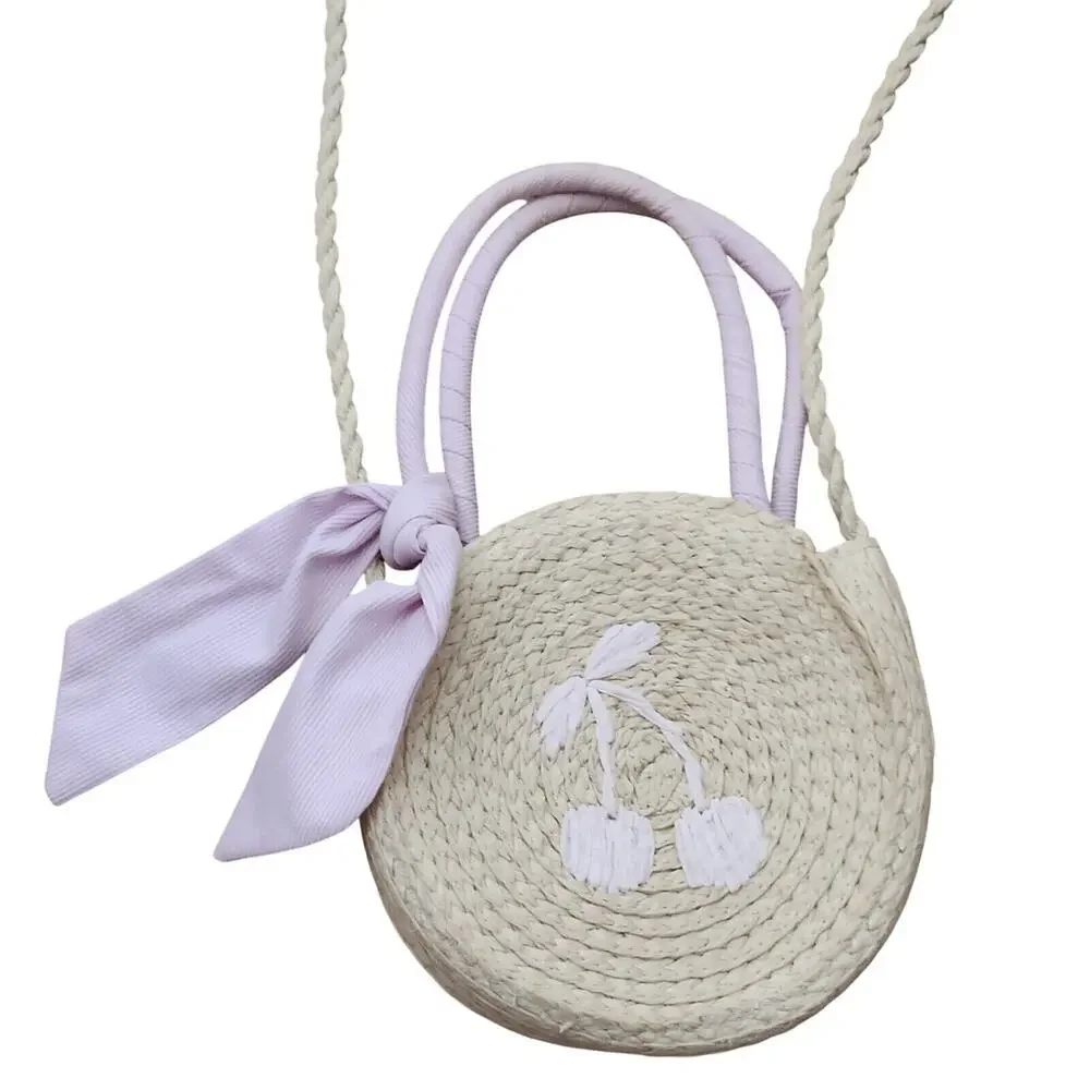 Seed Heritage Woven Straw Wicker Sling Bag Purse Little Girls‎ Summer Cherry- F6